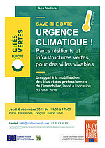 Atelier Cités vertes pour une Europe durable Urgence climatique ! Parcs résilients et infrastructures vertes, pour des villes vivables